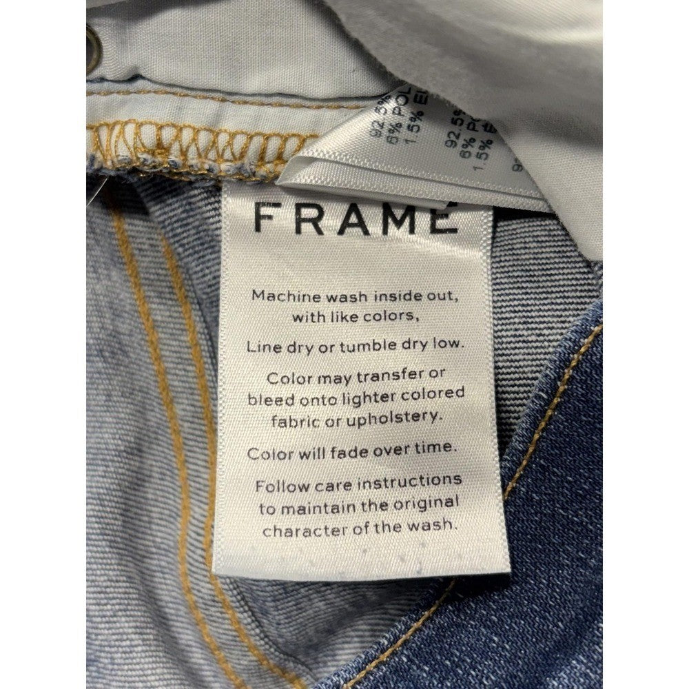 FRAME Denim Shorts Womens 24 Blue Le Cutoff Raw Hem Stretch Casual Summer