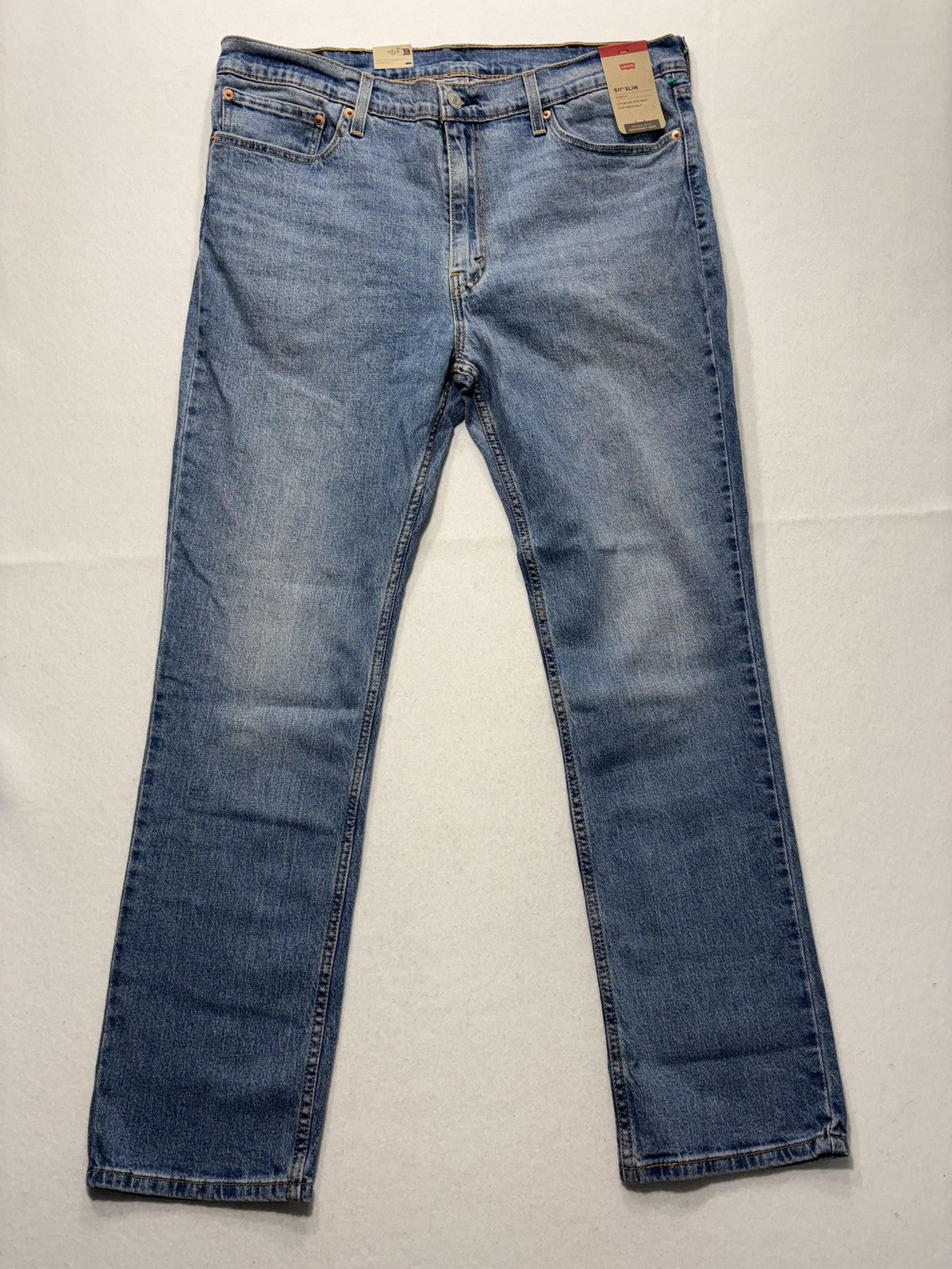 Levi's 511 Slim Jeans Mens 38x32 Blue Medium Wash Straight Leg Stretch Denim