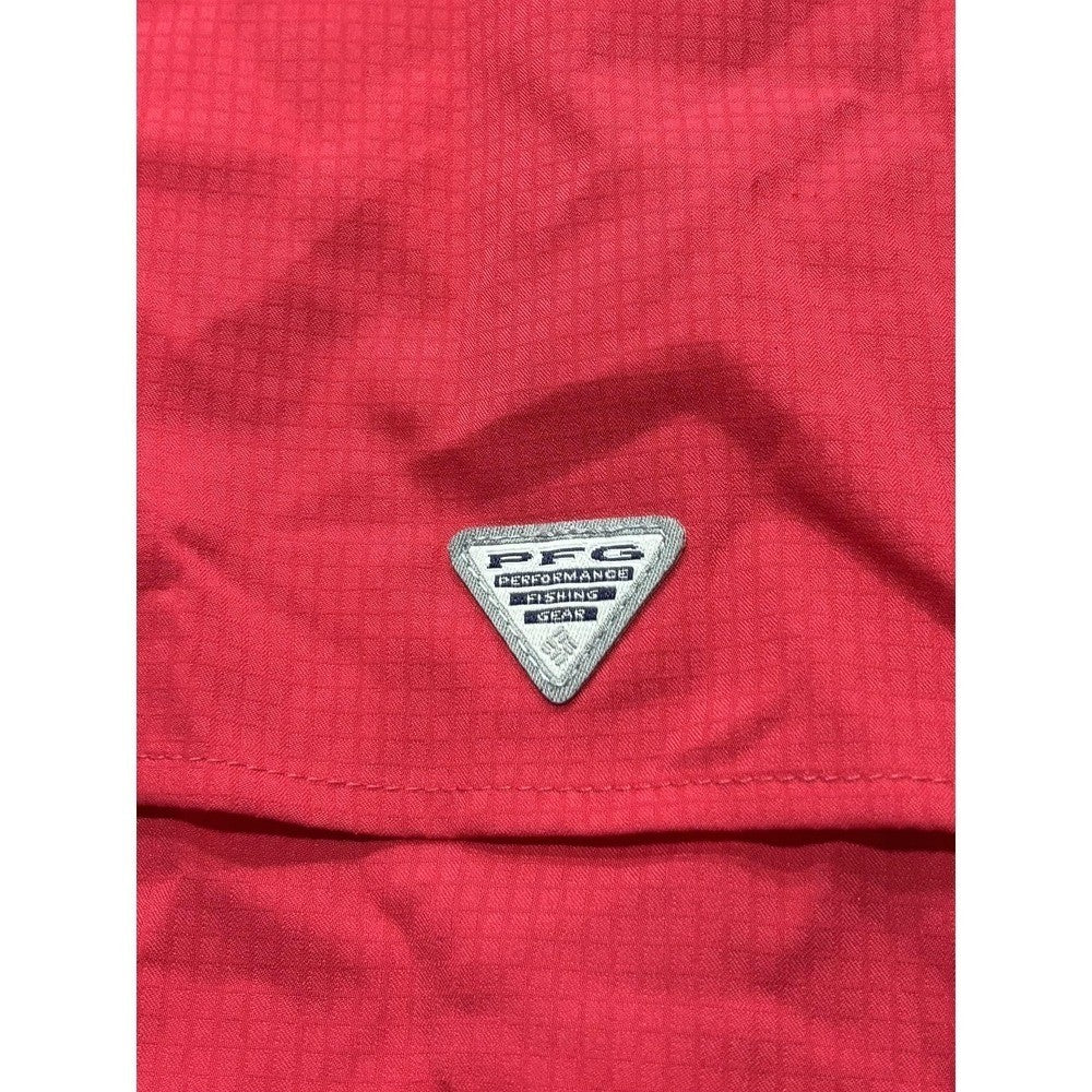 Columbia PFG Mens Large Red Long Sleeve Vented Fishing Button Up Shirt