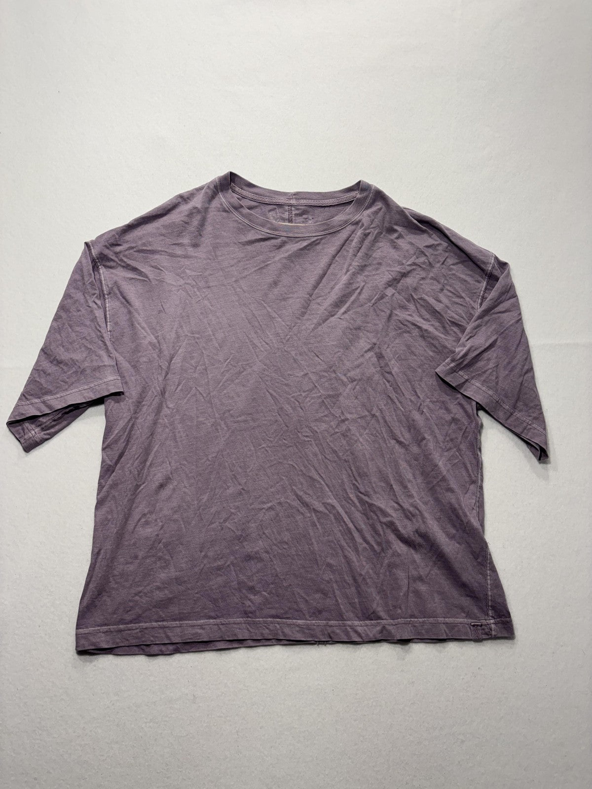 We The Free Shirt Womens Medium Purple Crew Neck Relaxed Fit Short Sleeve Cotton