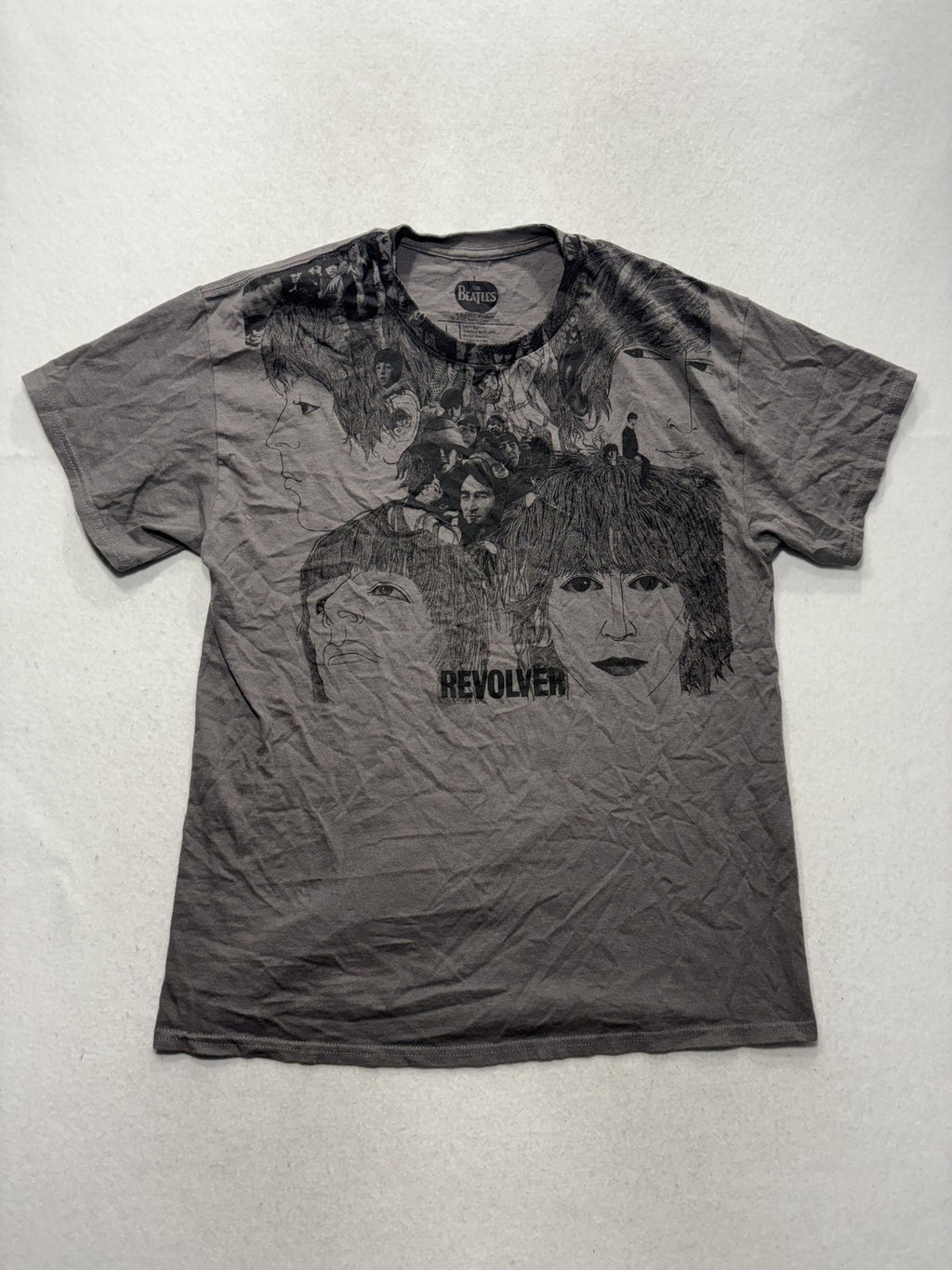 The Beatles Shirt Mens Large Gray Revolver Album Graphic Tee 2022 Rock Band