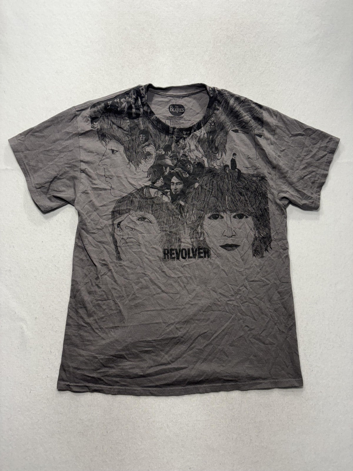 The Beatles Shirt Mens Large Gray Revolver Album Graphic Tee 2022 Rock Band