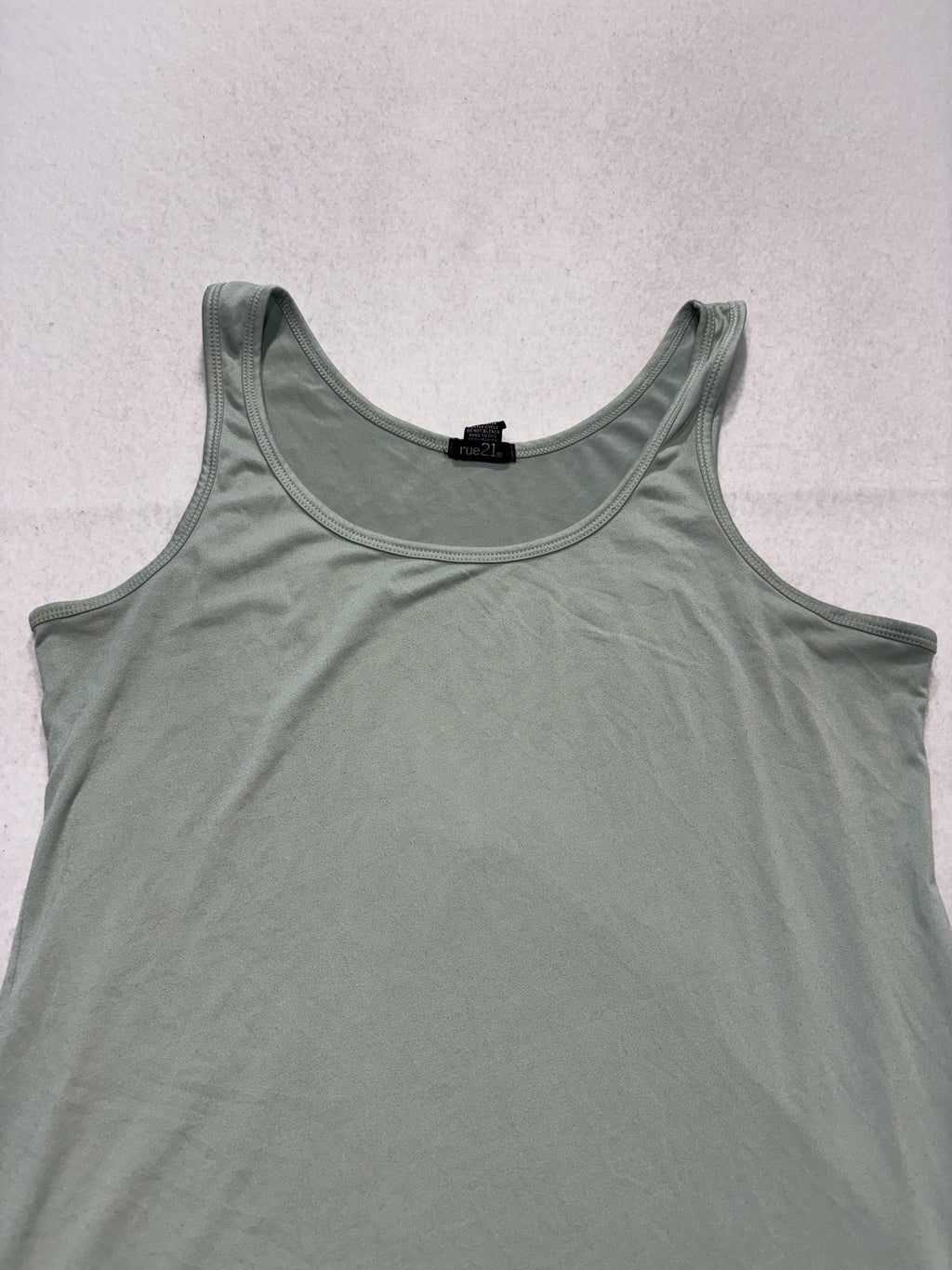 Rue21 Tank Top Juniors XL Green Scoop Neck Stretch Jersey Basic Casual Summer
