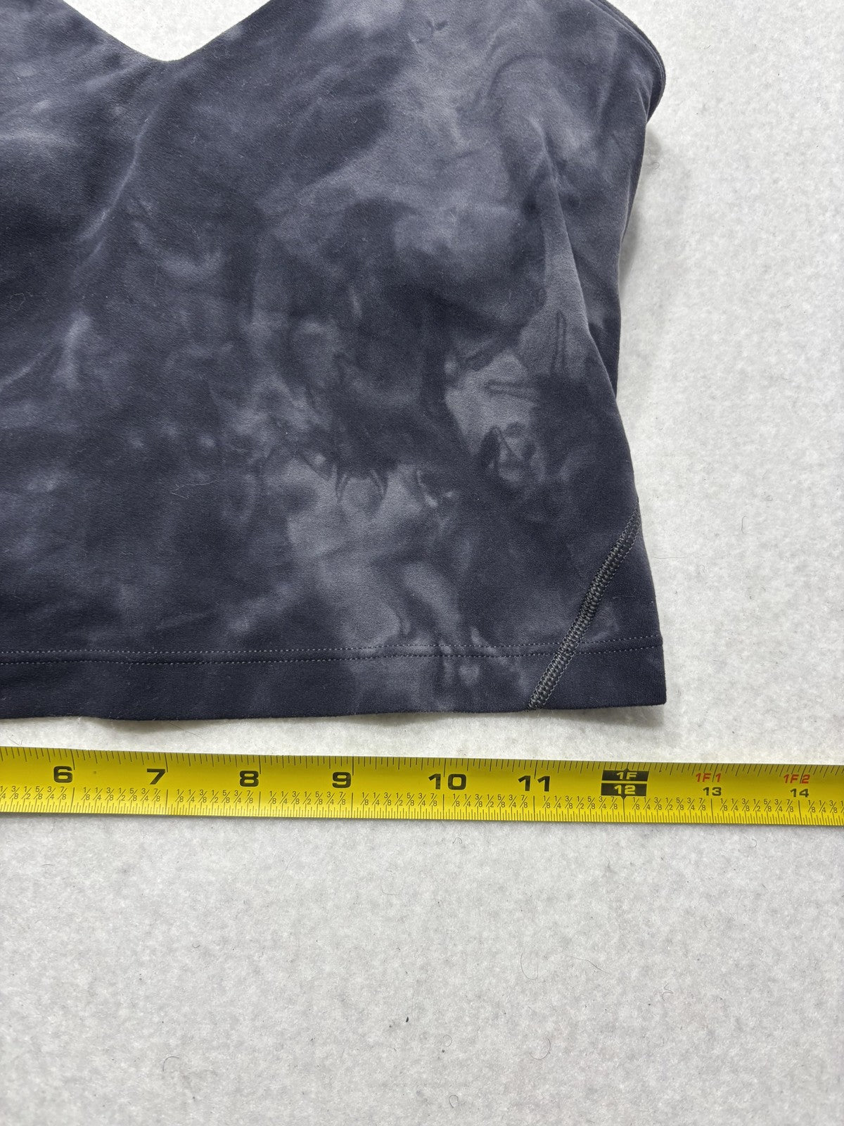 Lululemon Sports Bra Womens 6 Gray Tie Dye Longline V Neck Yoga Athletic Top