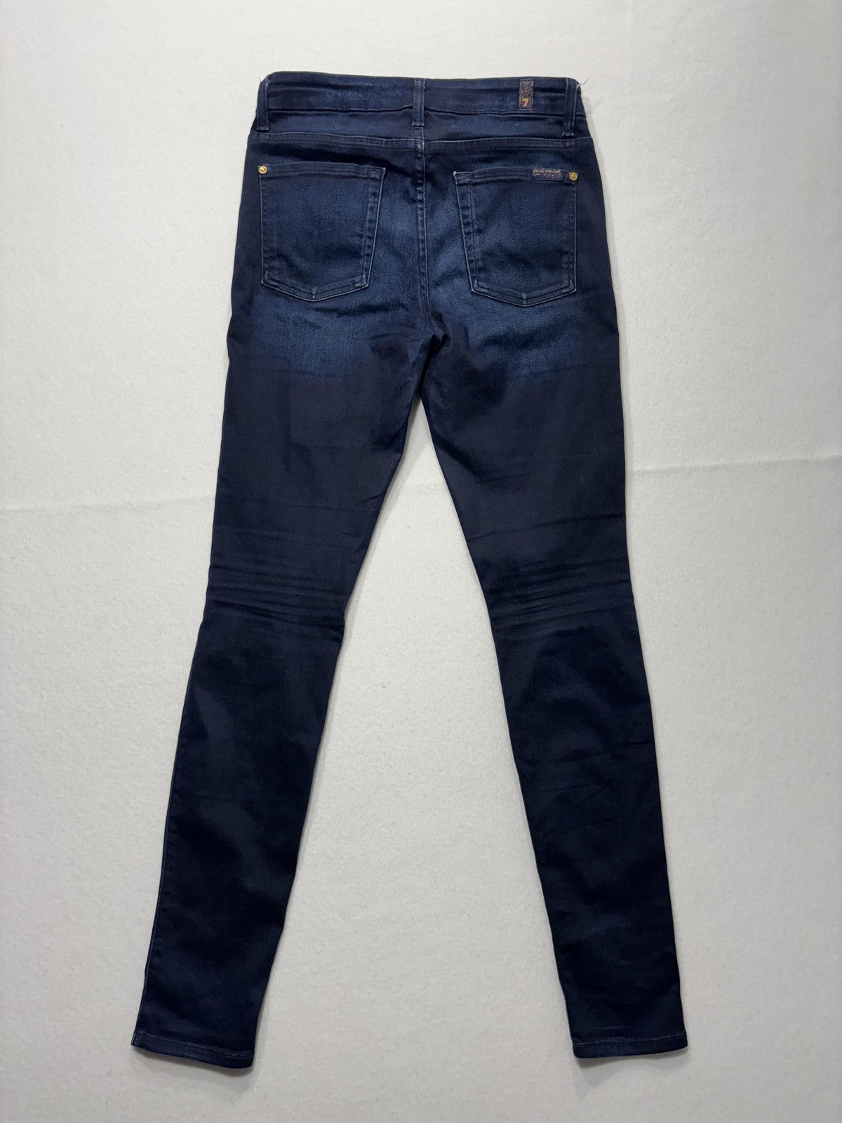 7 For All Mankind Jeans Womens 27 Blue Dark Wash High Waist Skinny Stretch