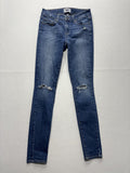 Paige Verdugo Ultra Skinny Jeans Womens 27 Blue Distressed 28x28.5 Stretch