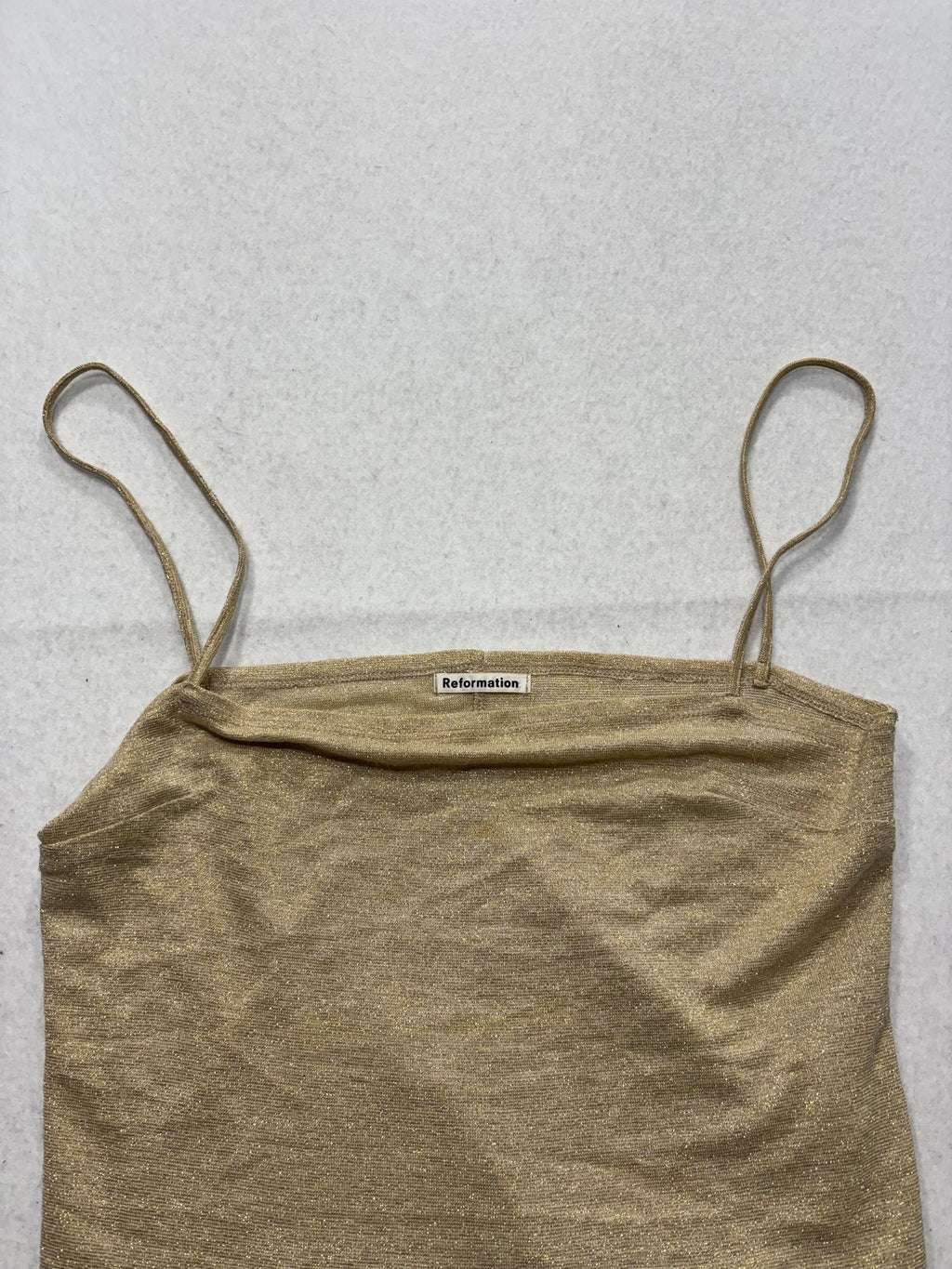 Reformation Tank Womens Small Gold Metallic Square Neck Camisole Top Party