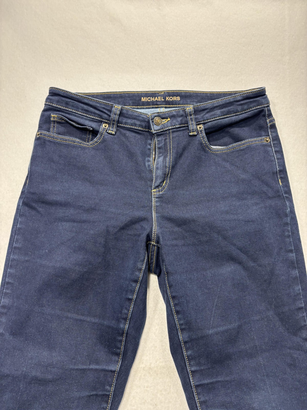 Michael Kors Izzy Skinny Jeans Womens 10 Blue Dark Wash Mid Rise Stretch 32x28