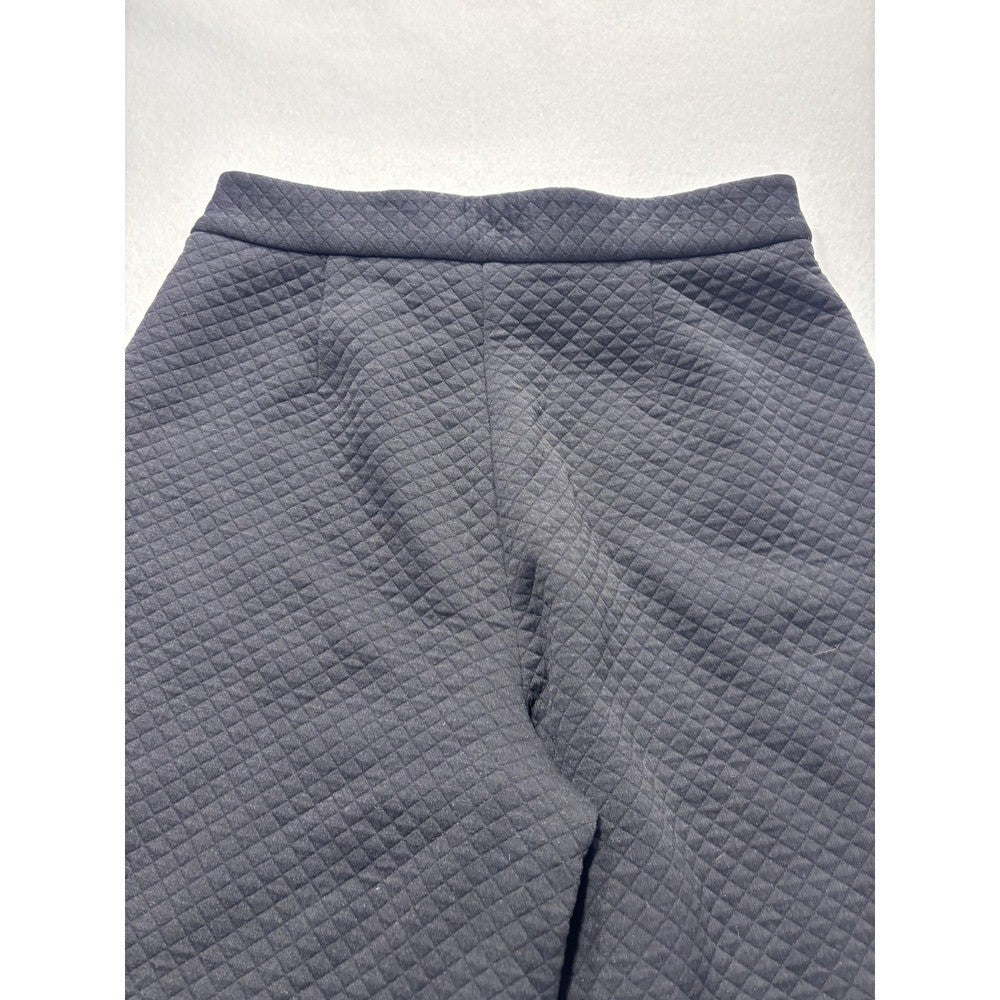 Pearl By Lela Rose Dress Pants Womens 8 Black Quilted Jersey Lynn Pant Wide Leg