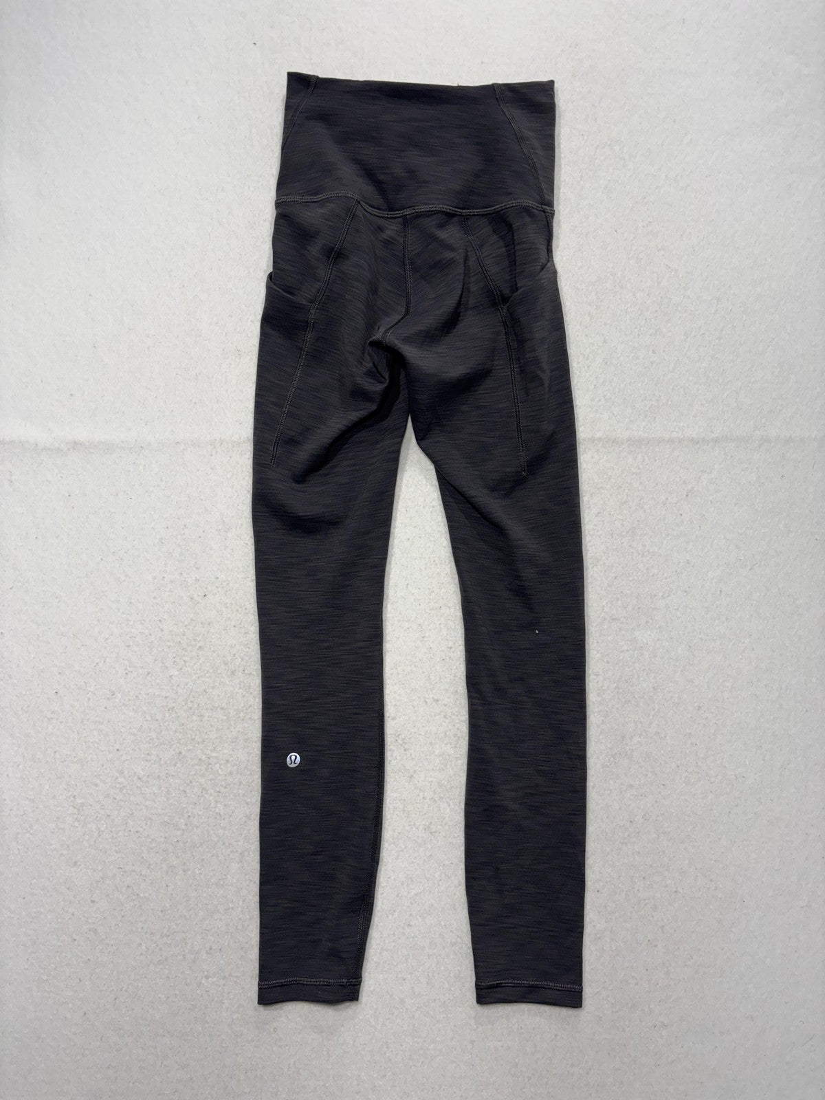 Lululemon Leggings Womens 2 Gray High Rise 26" Inseam Ankle Yoga Stretch Pockets