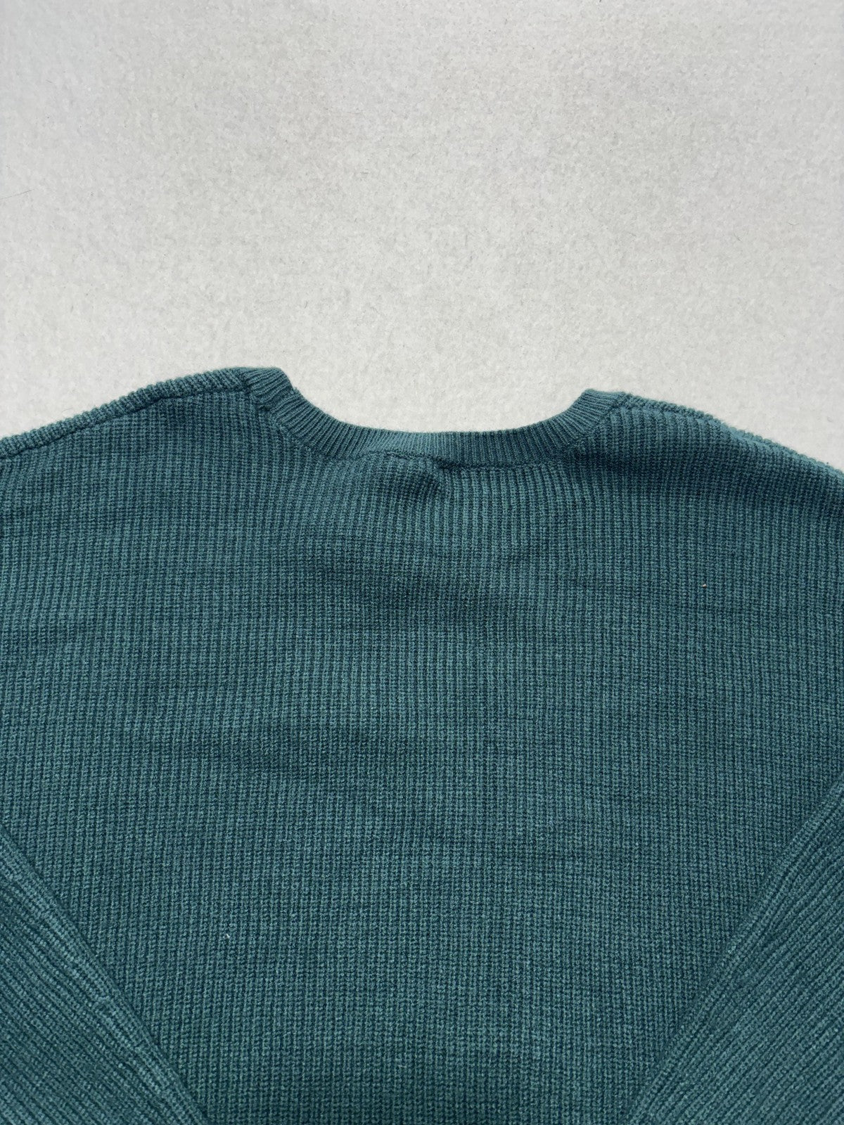 Express Sweater Mens XL Green Ribbed Knit Crew Neck Long Sleeve Pullover Casual