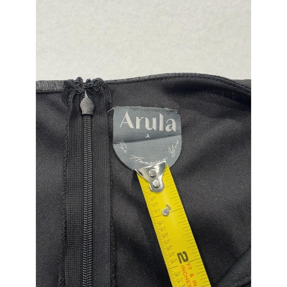 Arula Dress Womens Large Plus Black Metallic Striped Tiered Ruffle BD5410-ASF24