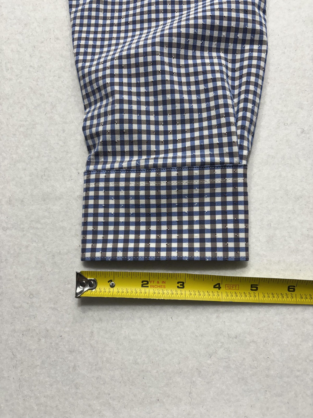 Quieti Dress Shirt Mens Large Blue Gingham Non Iron Performance Long Sleeve