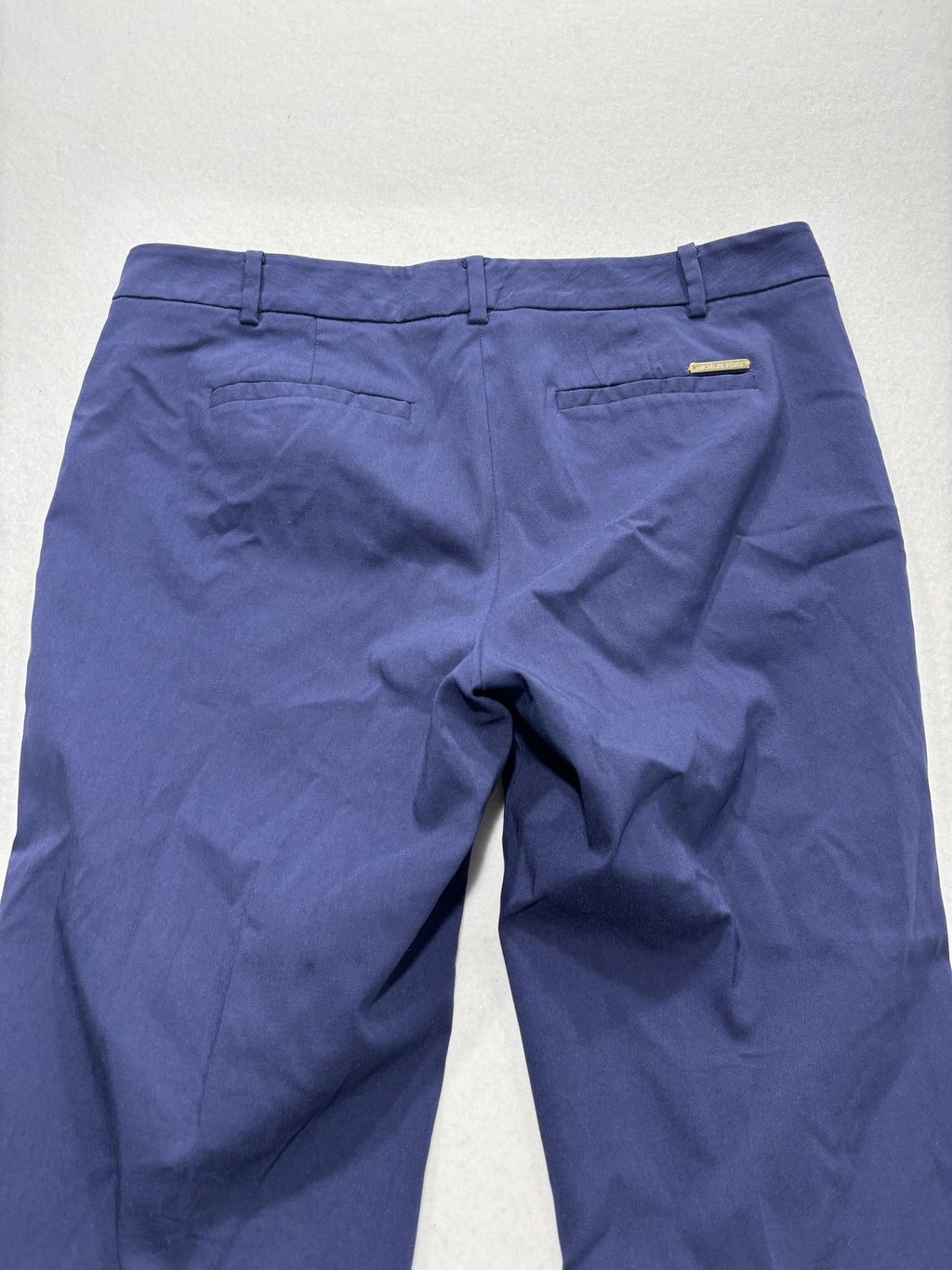 MICHAEL Michael Kors Dress Pants Womens 8 Blue Twill Slim Stretch Flat Front