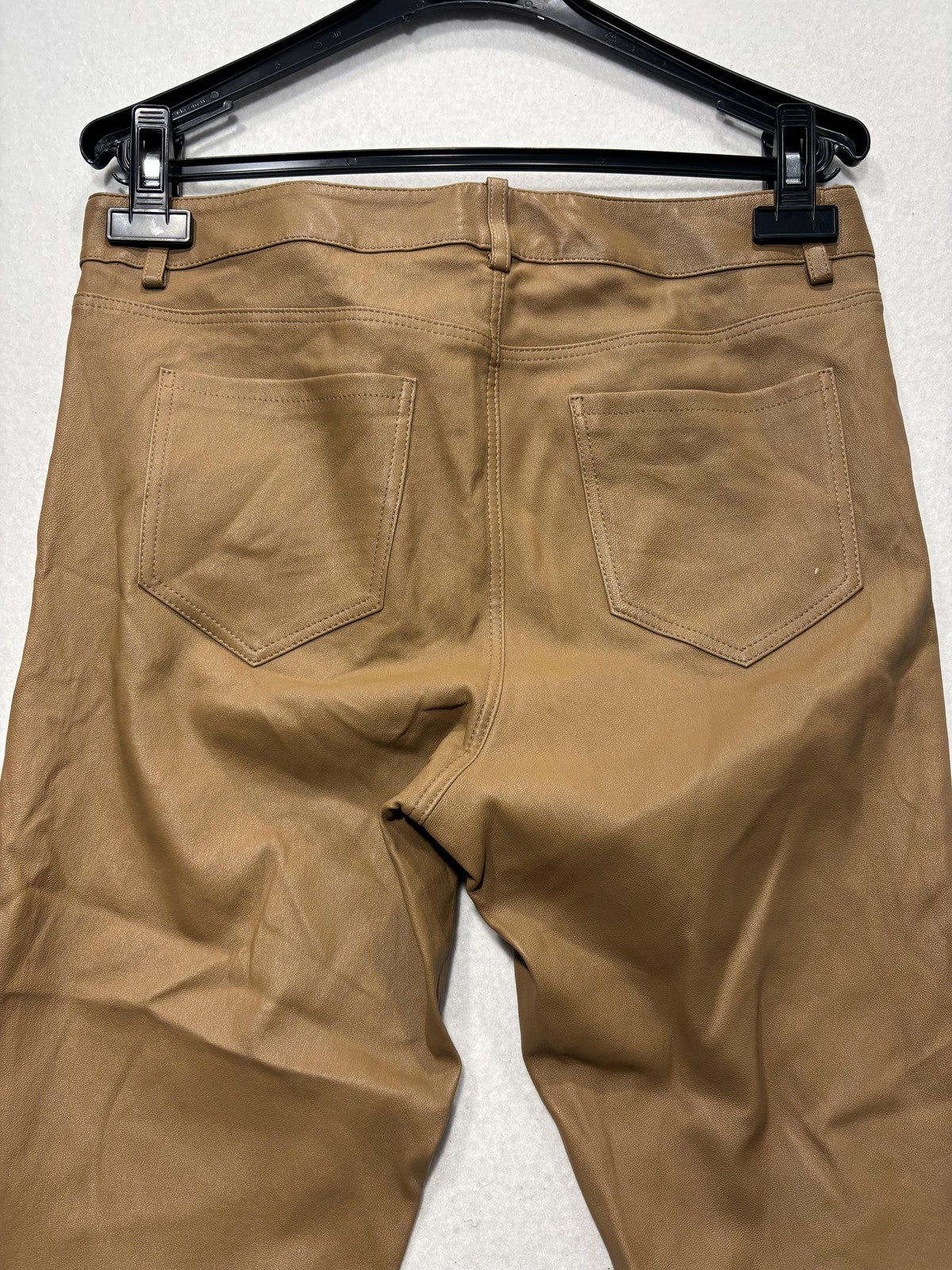 Theory Dress Pants Womens 8 Brown Lamb Leather Bristol Skinny 5 Pocket Zip
