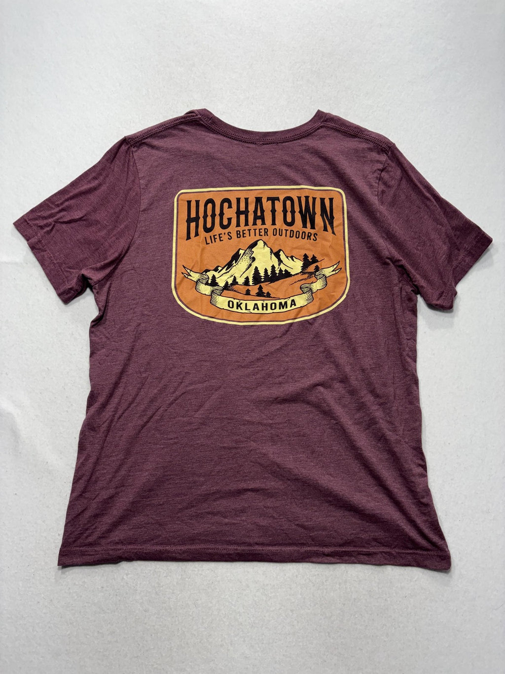 Hochatown Oklahoma Shirt Mens Large Purple Mountain Graphic Double Sided Tee