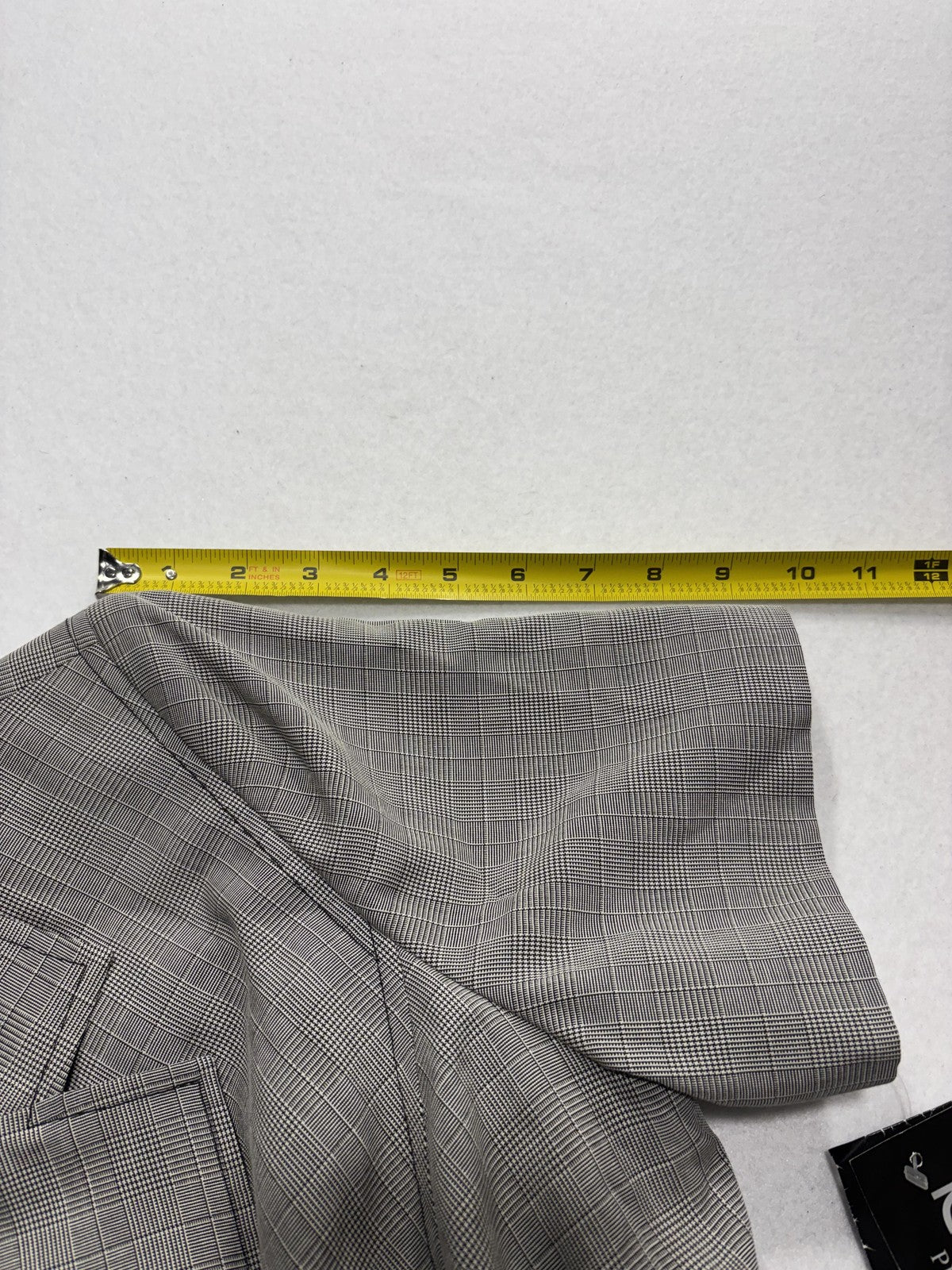 Kasper ASL Jacket Dress Womens 14P Gray Plaid Short Sleeve Belted Workwear