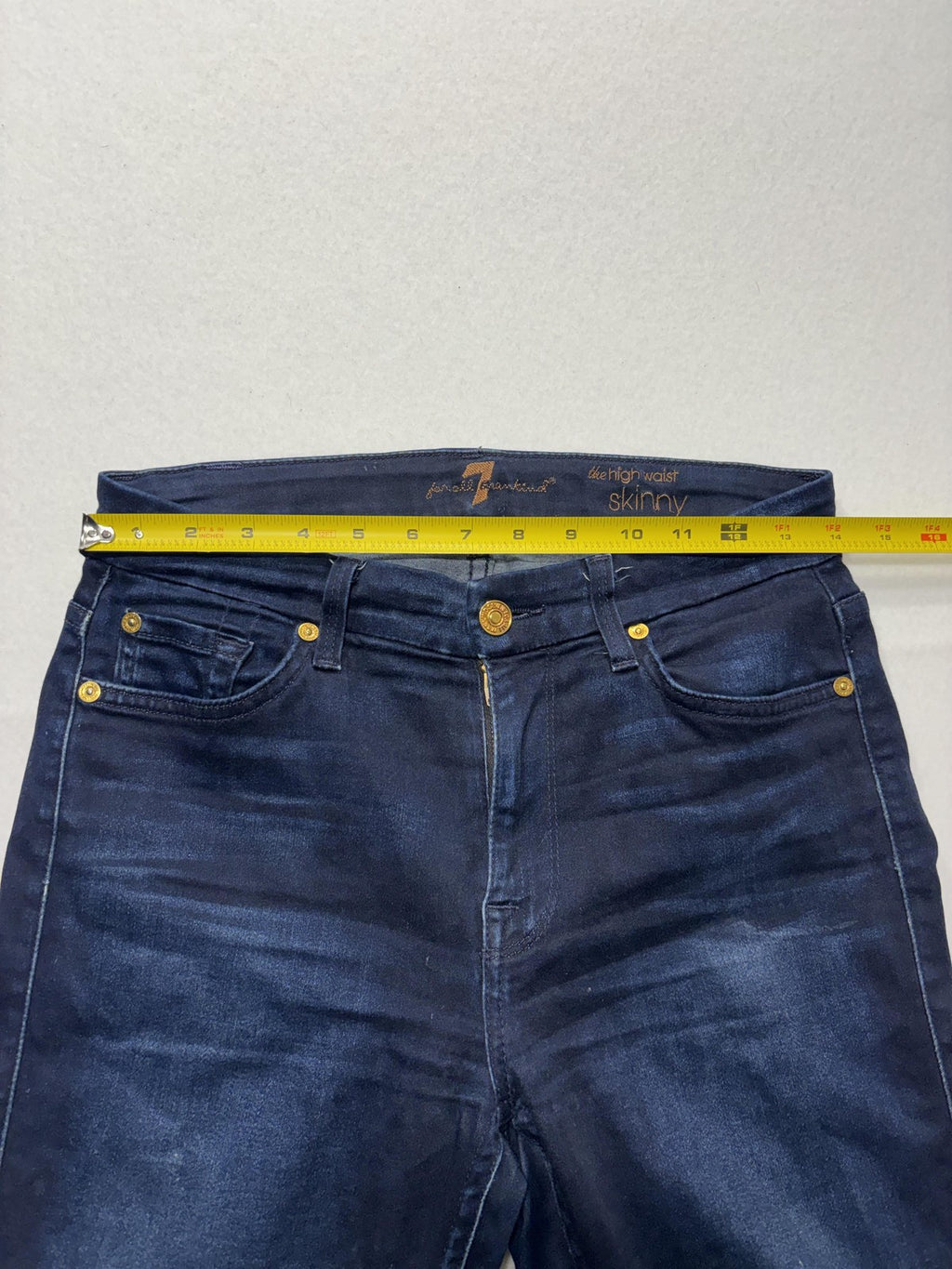 7 For All Mankind Jeans Womens 27 Blue Dark Wash High Waist Skinny Stretch