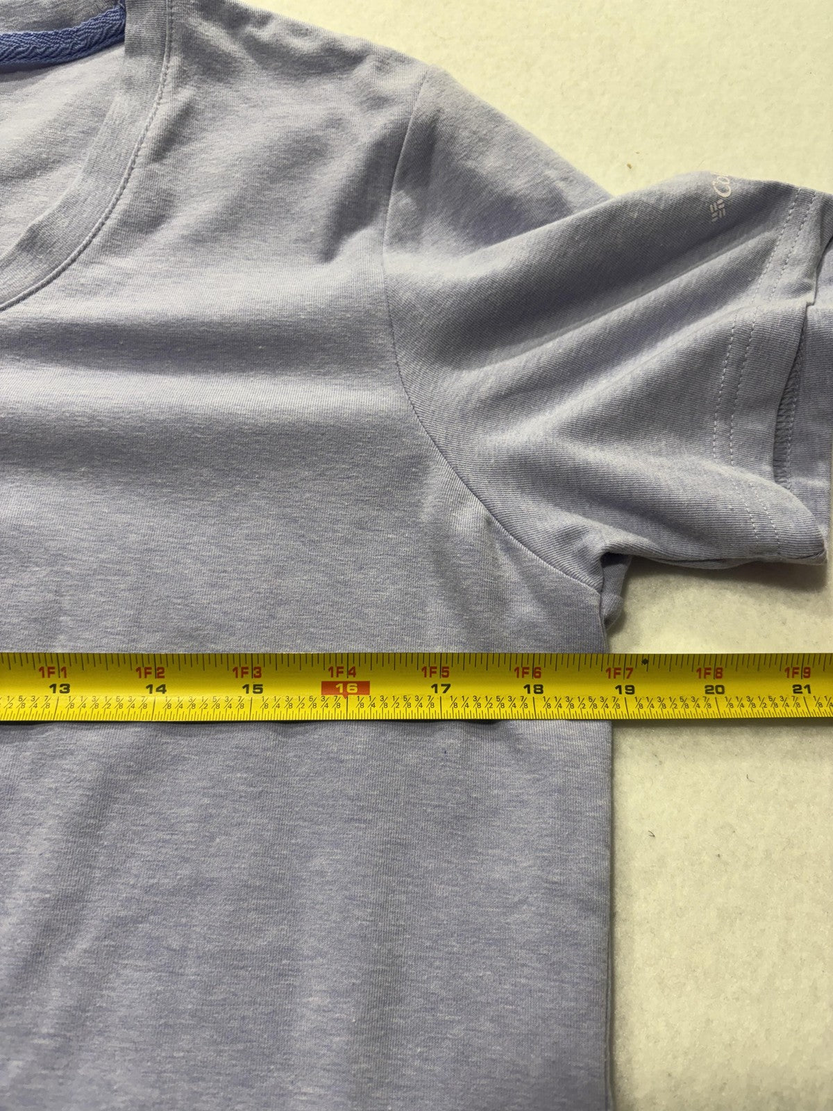 Columbia Top Womens M Purple Tie Front T Shirt Scoop Neck Stretch Casual