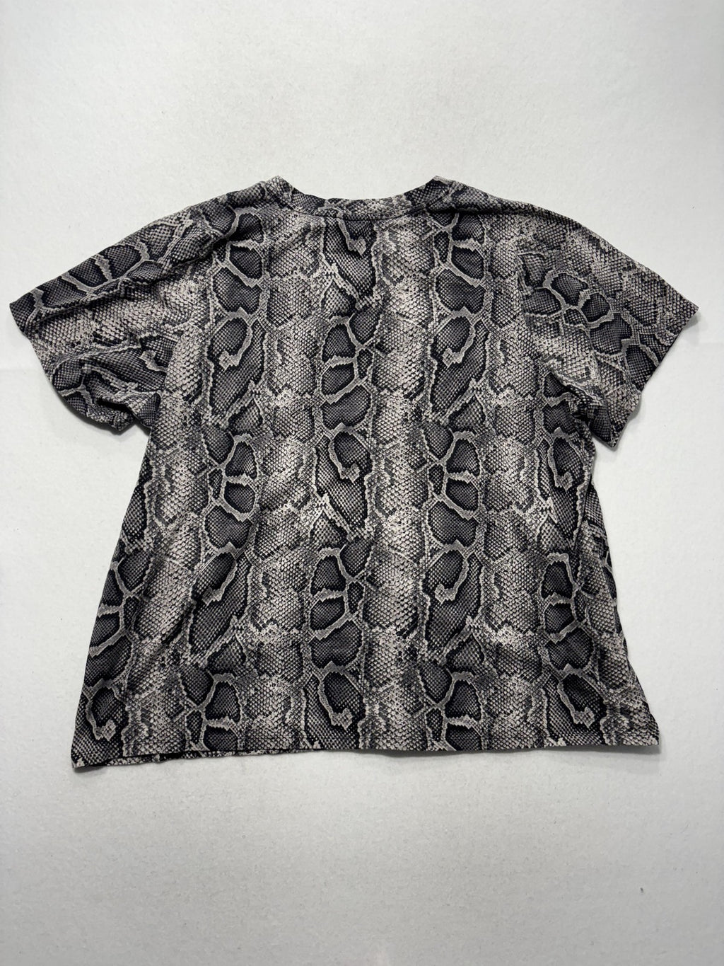 Michael Kors Shirt Womens 3X Gray Snake Print MK Logo Crew Neck Short Sleeve Tee
