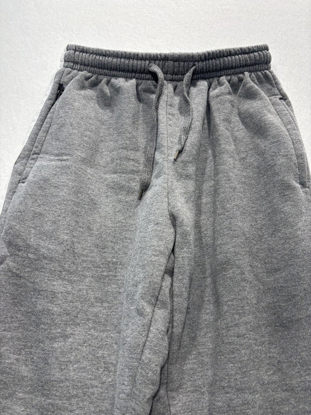 7X Sweatpants Unisex Kids 12 Gray Fleece Ankle Striped Drawstring Winter Casual