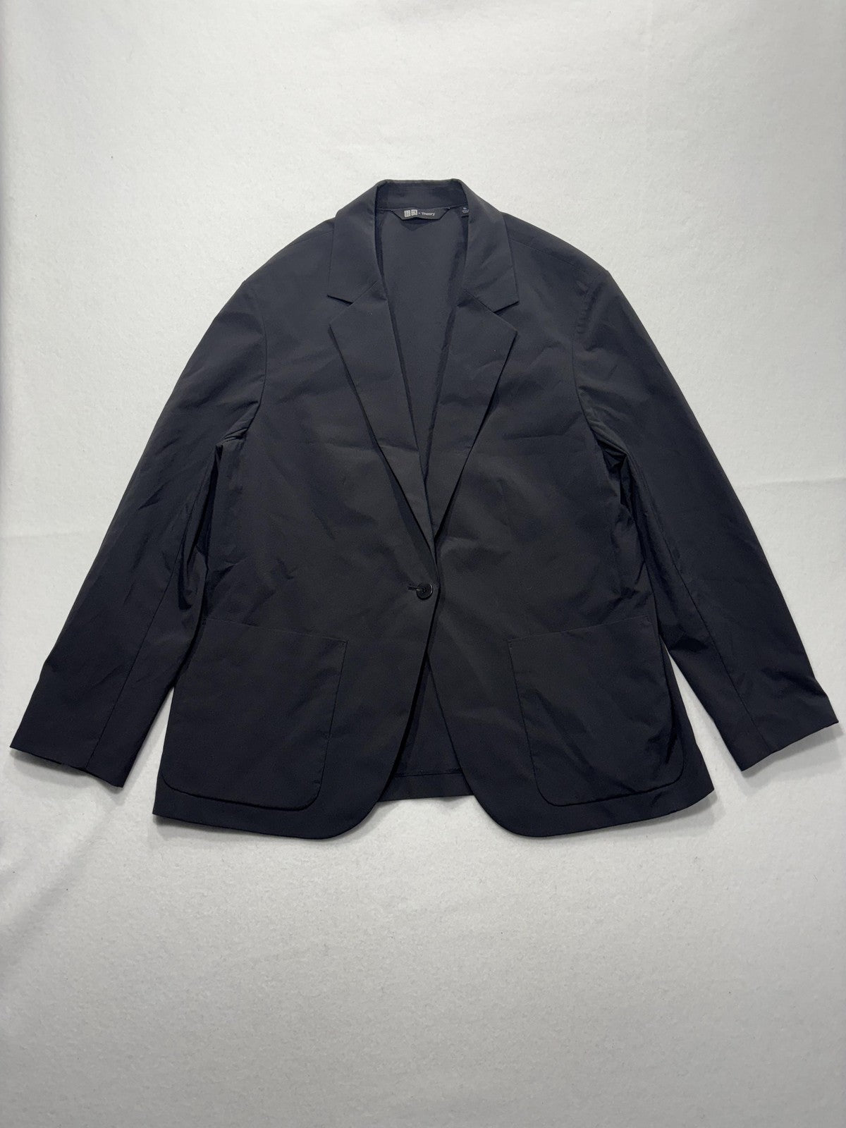 UNIQLO X Theory Blazer Mens XL Black Notch Lapel Lightweight Casual Jacket