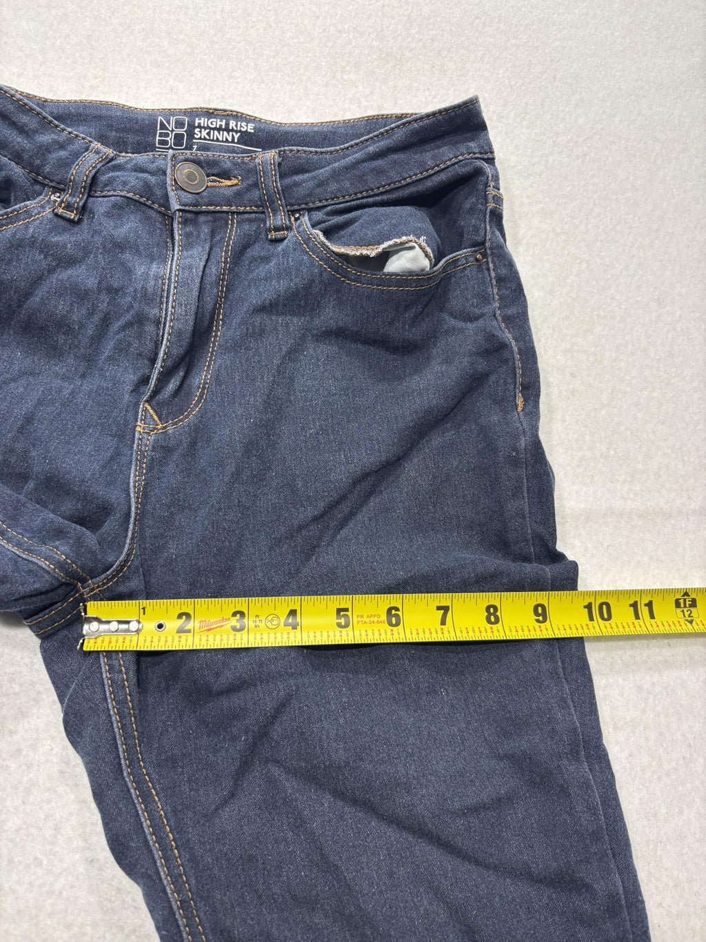 No Boundaries Jeans Juniors 7 Blue Dark Wash High Rise Skinny Stretch Denim