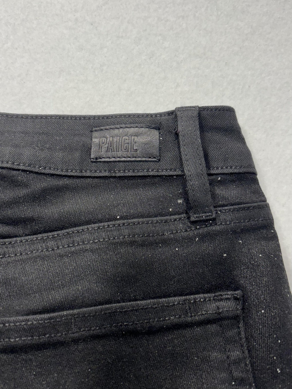 Paige High Rise Edgemont Jeans Womens 26 Black Wash Skinny 26x28 Zip Pockets