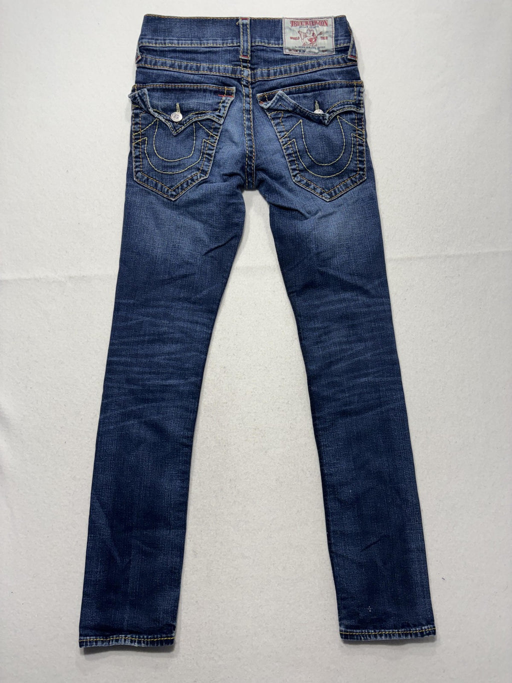 True Religion Section Slim Jeans Mens 28x29 Blue Wash Straight Stretch Denim