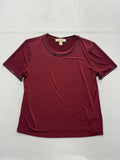 MICHAEL Michael Kors Shirt Womens Medium Red Studded Crew Neck Short Sleeve Tee