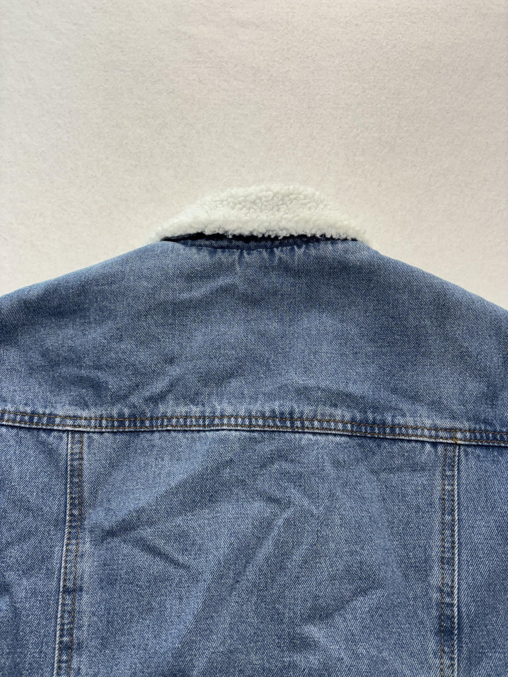 CI SONO Sherpa Lined Denim Jacket Juniors S Blue DJK939 Mid Length Trucker Coat
