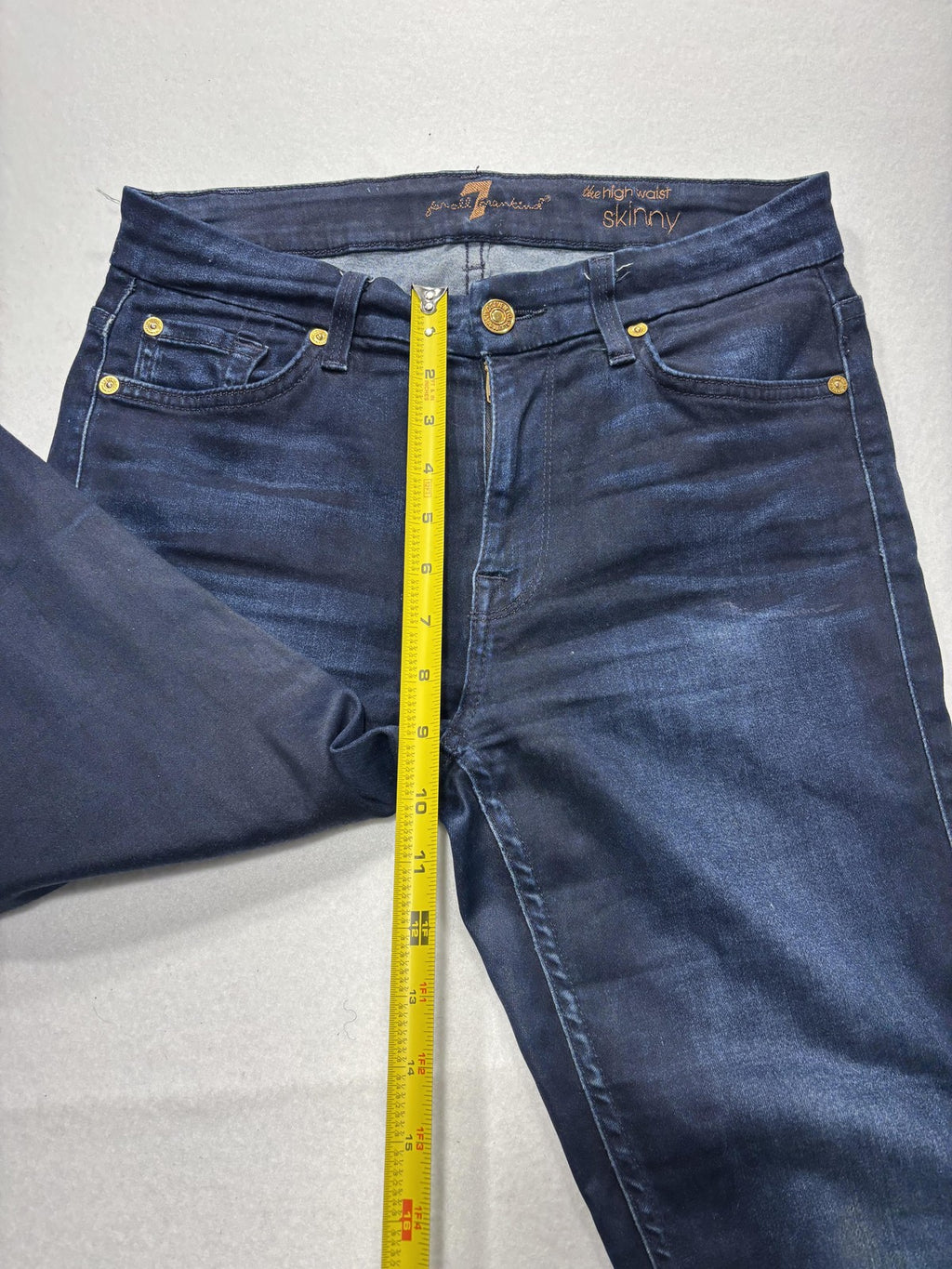 7 For All Mankind Jeans Womens 27 Blue Dark Wash High Waist Skinny Stretch