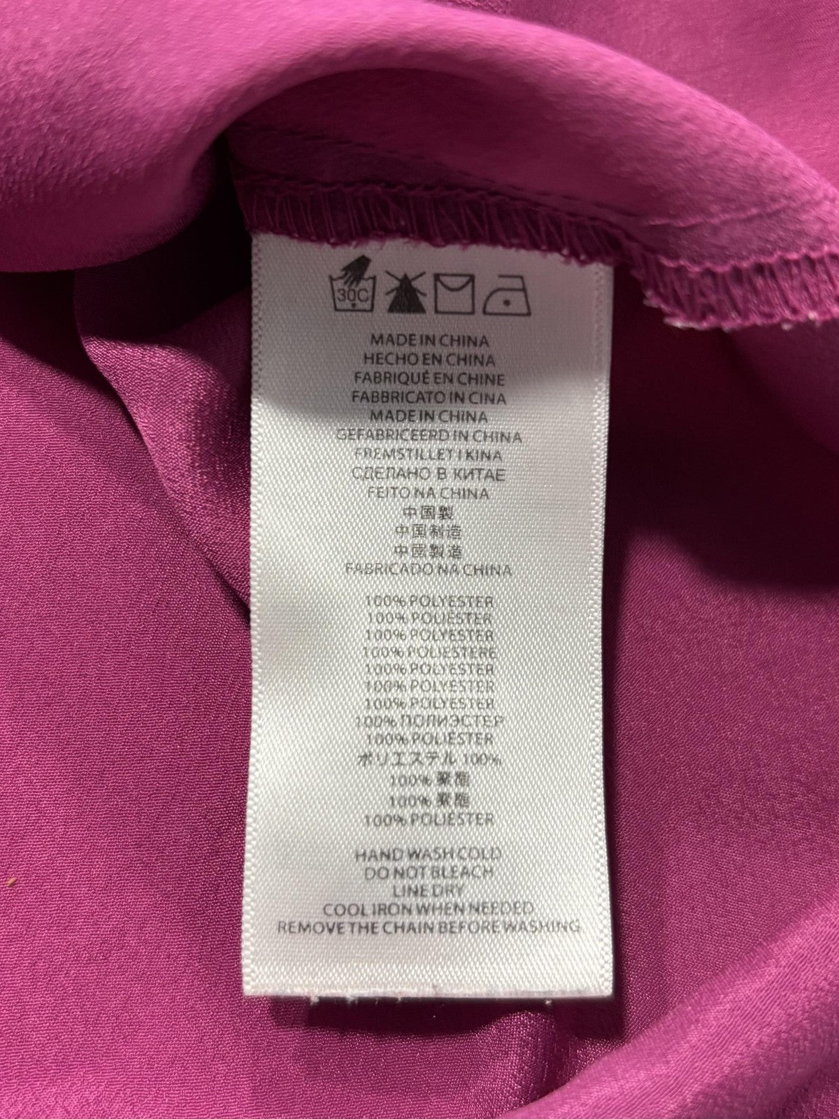 MICHAEL Michael Kors Top Womens P/S Pink Stud Neck Long Sleeve Button Blouse