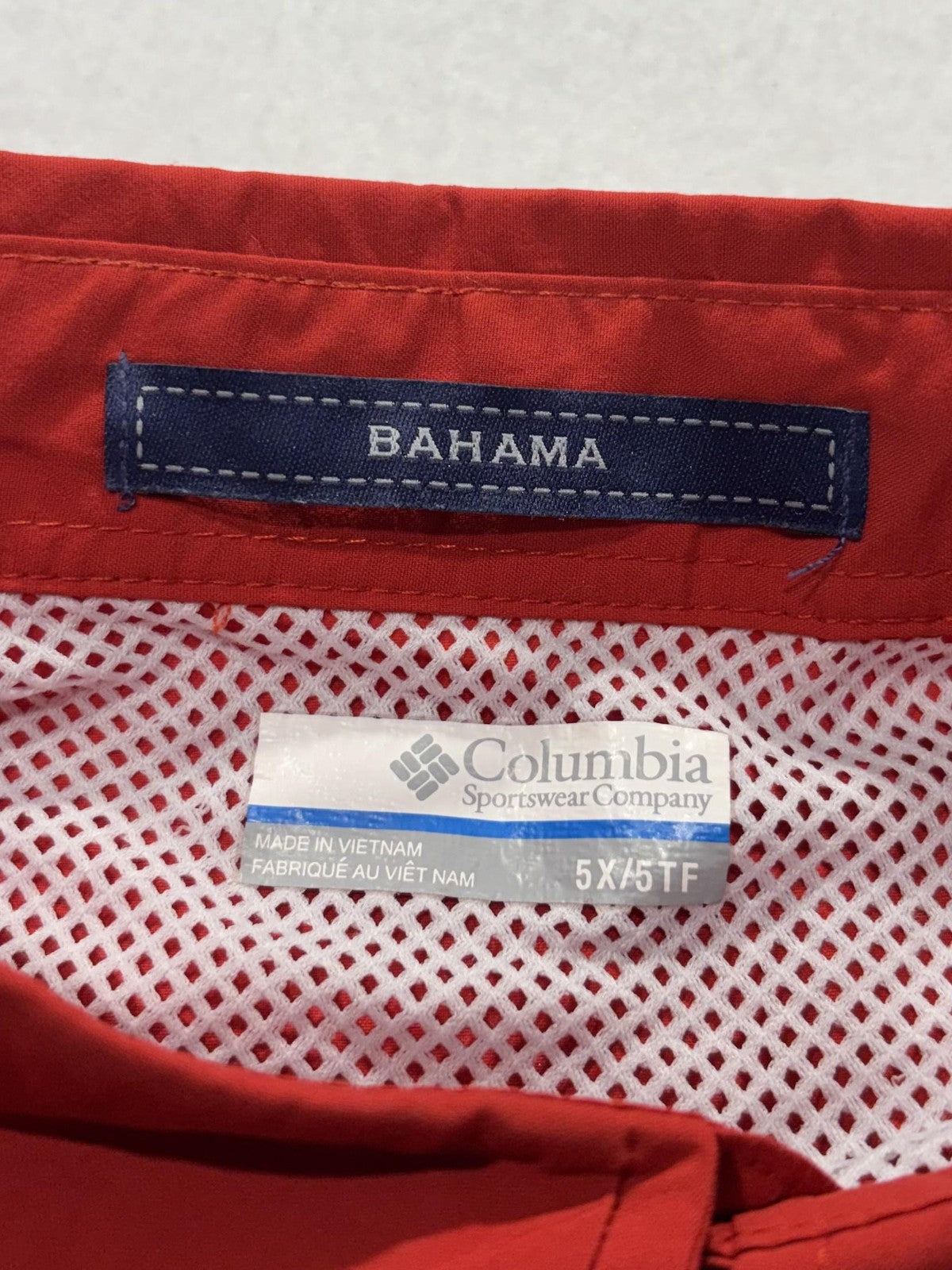 Columbia PFG Bahama Shirt Mens Big 5X Red Long Sleeve Vented Fishing Button Up