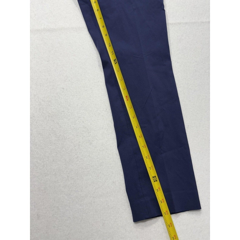 MICHAEL Michael Kors Dress Pants Womens 8 Blue Twill Slim Stretch Flat Front