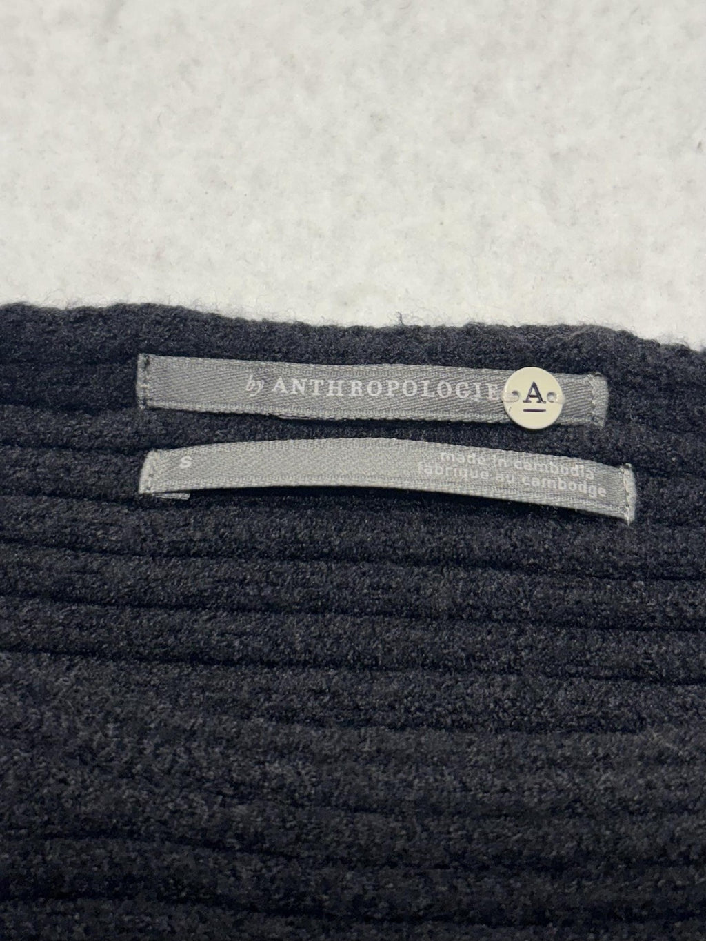 Anthropologie Sweater Womens Small Black Boat Neck Dolman Knit Pullover Relaxed