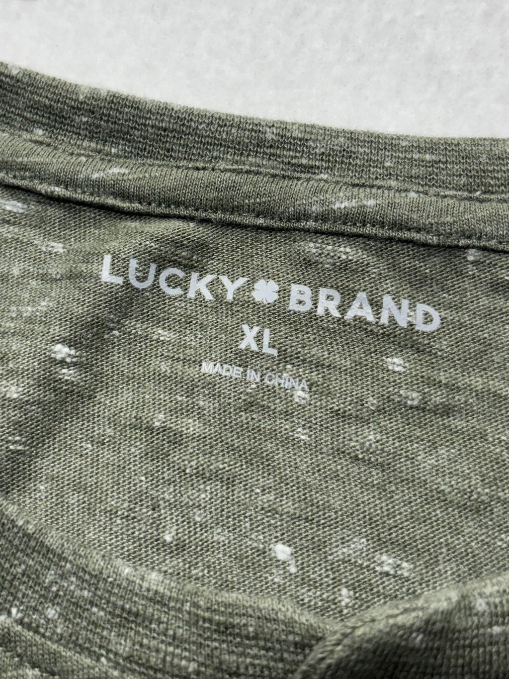 Lucky Brand Shirt Mens XL Green Slub Henley Short Sleeve Lightweight Jersey Tee