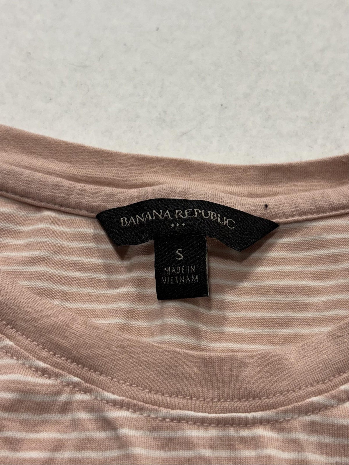 Banana Republic Tank Top Womens S Pink Stripe Jersey Basic Summer Casual