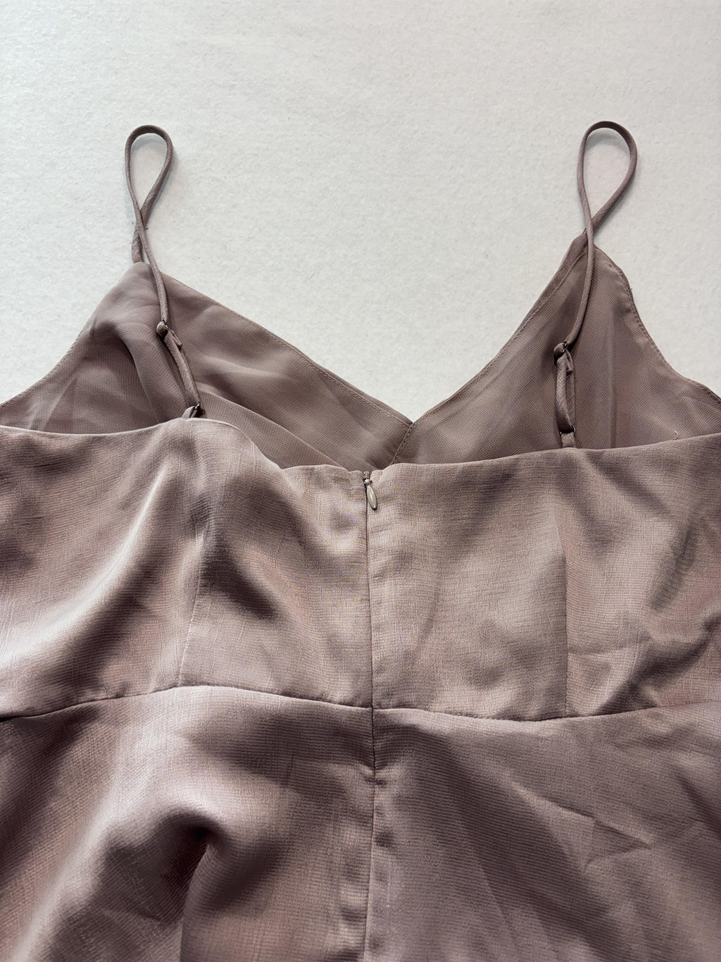 ASTR The Label Tank Womens Medium Taupe Wrap Front Tie Satin Cami Top Party