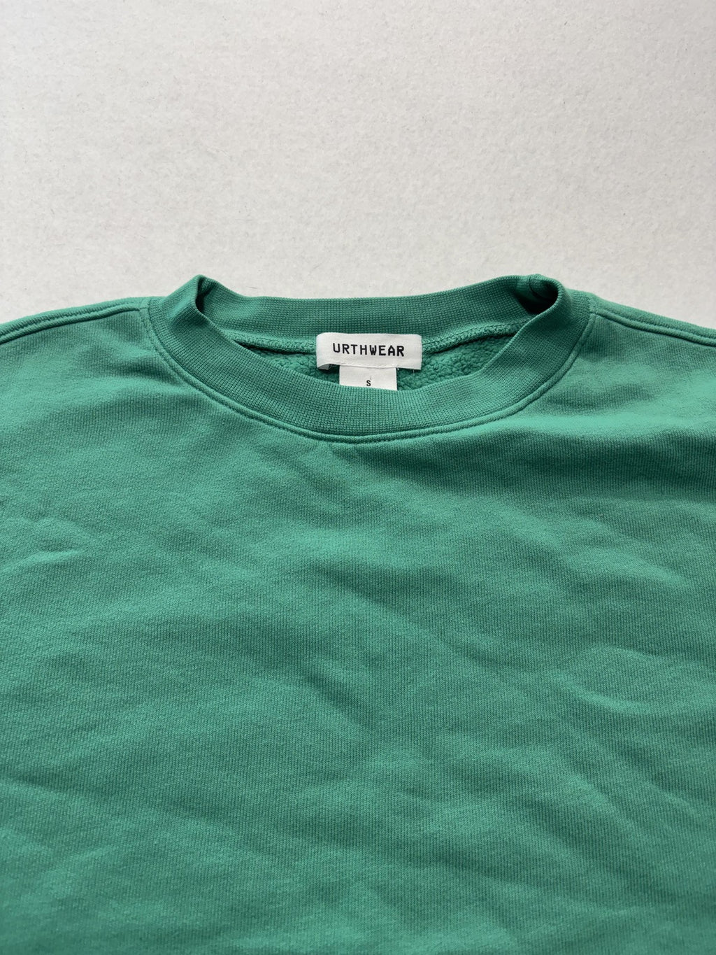 URTHWEAR Sweatshirt Womens Small Green Organic Cotton Cropped Fleece Pullover