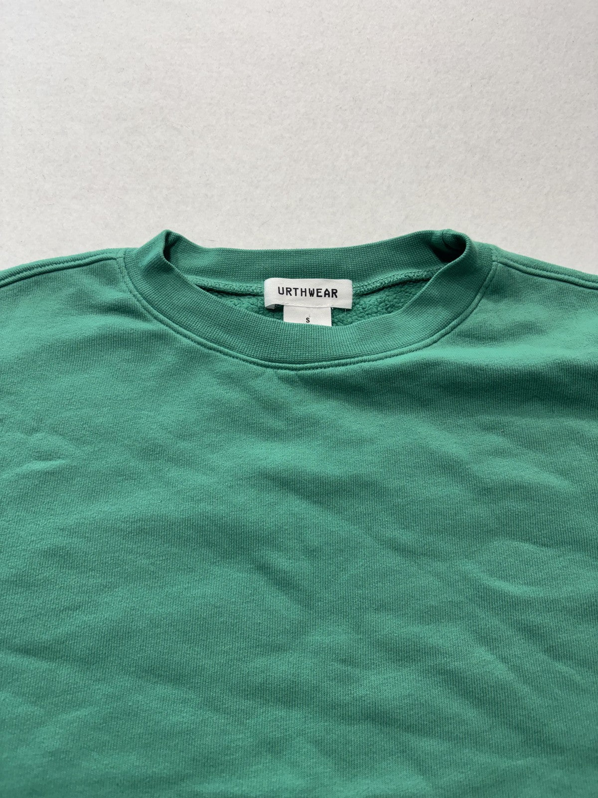 URTHWEAR Sweatshirt Womens Small Green Organic Cotton Cropped Fleece Pullover