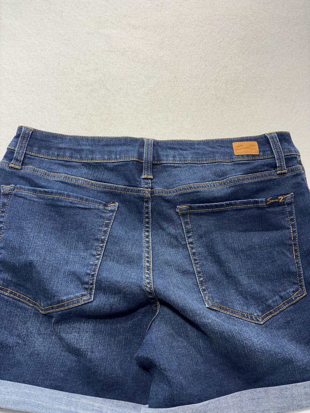 Seven7 Shorts Womens 12 Blue Weekend Short Bermuda Cuffed Denim Stretch 5 Pocket