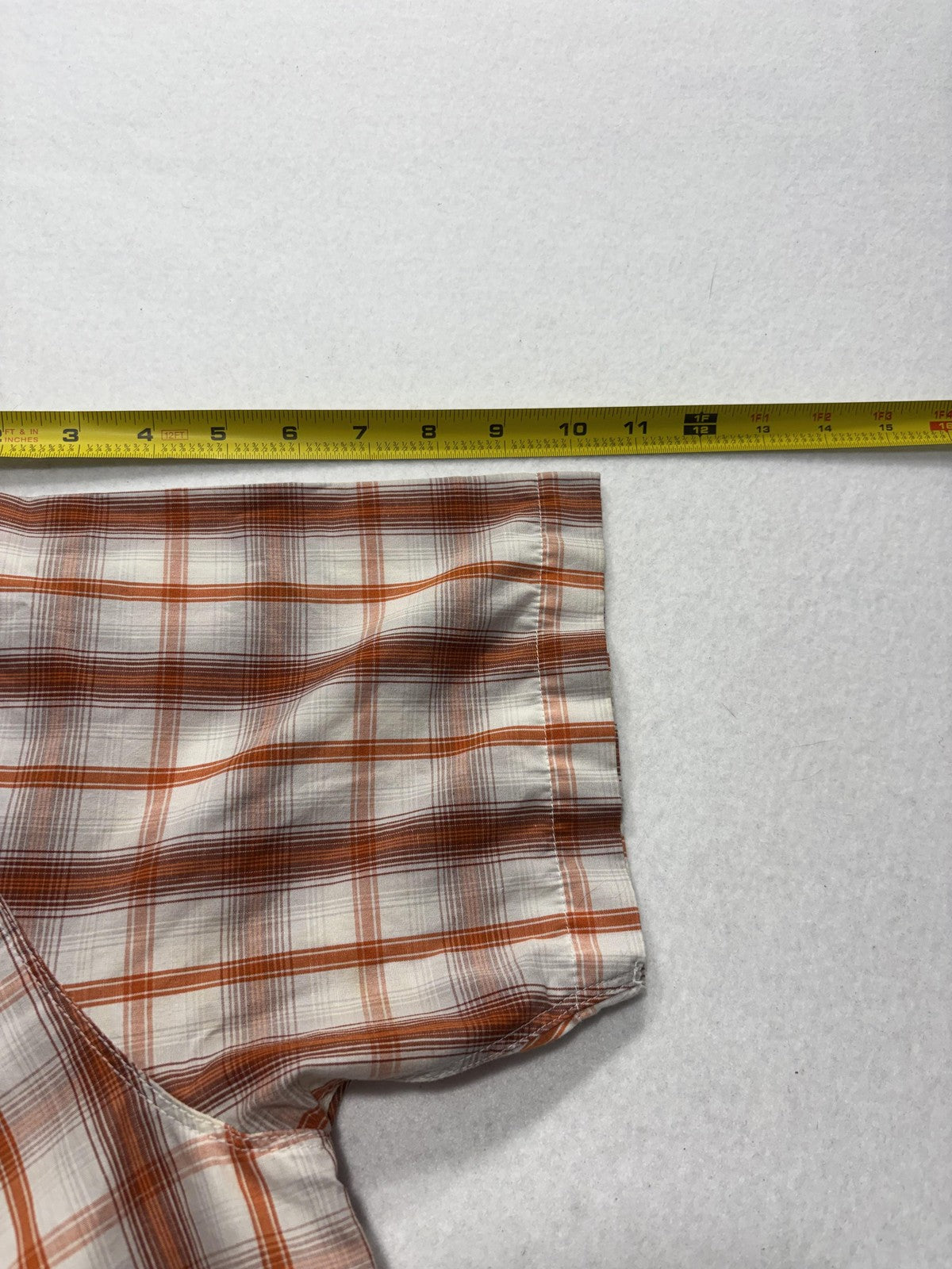 The North Face Shirt Mens Medium Orange Plaid Short Sleeve Button Up Casual