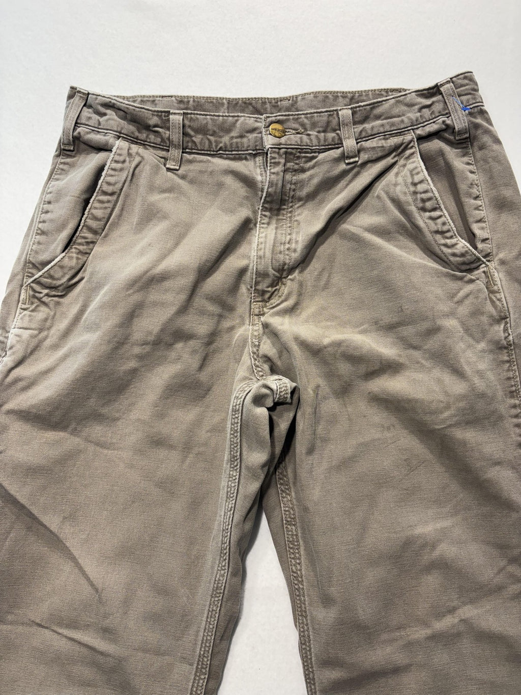 Carhartt Carpenter Pants Mens 34x32 Beige Relaxed Fit Canvas Workwear Casual