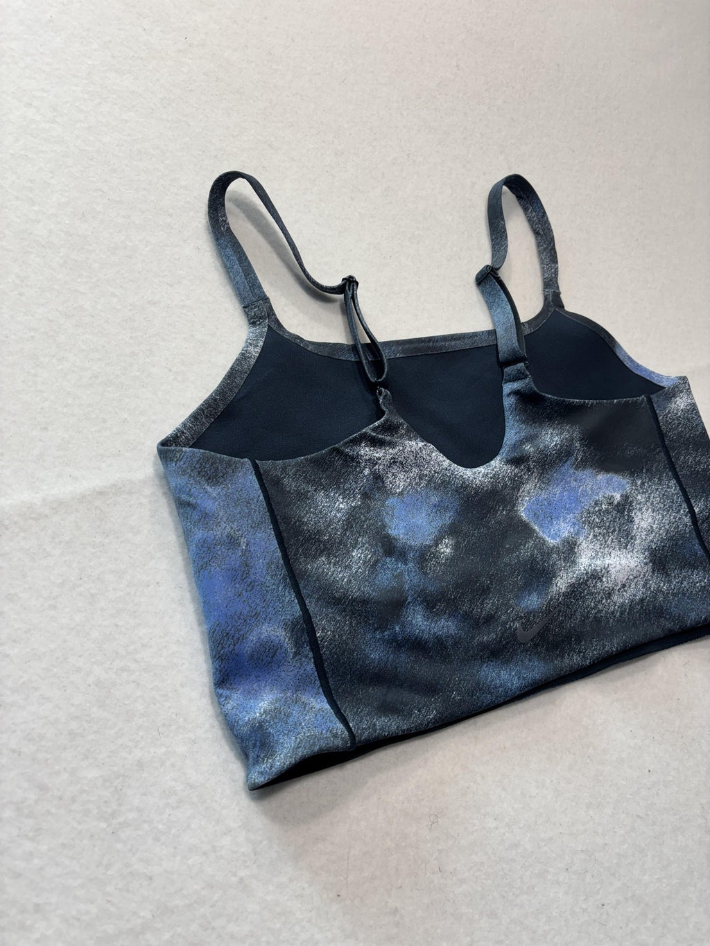 Nike Sports Bra Womens Large Blue Tie Dye Adjustable Strap Low Support Training