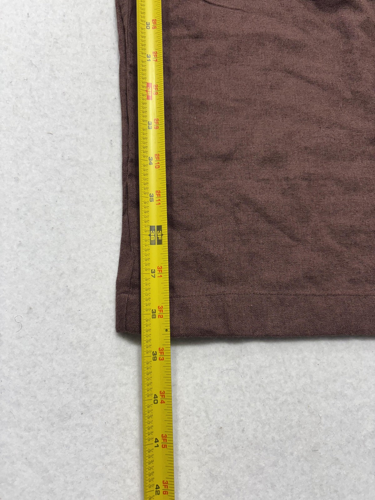 Abercrombie & Fitch Dress Pants Womens XS Short Brown Linen Wide Leg Pull On