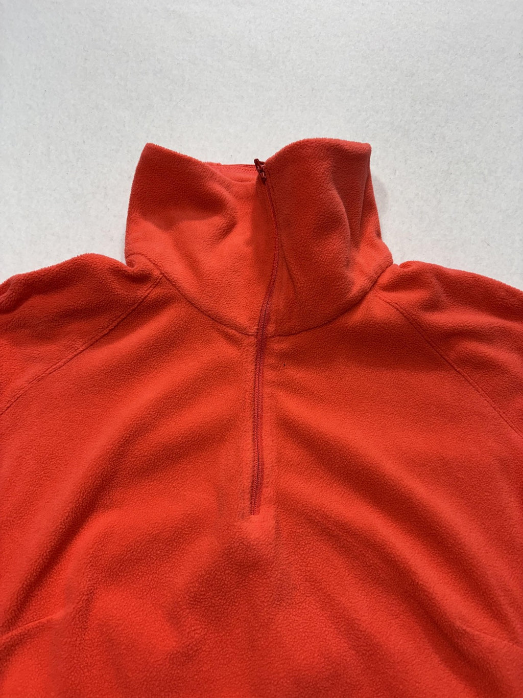Columbia Pullover Womens Small Orange Fleece 1/4 Zip Mock Neck Long Sleeve Top