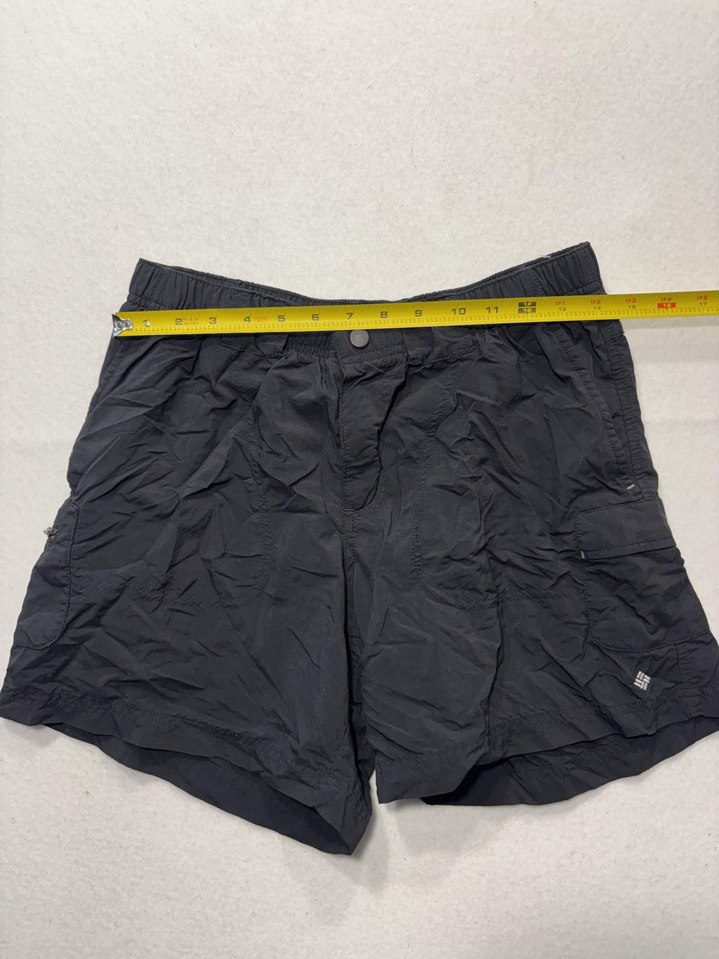 Columbia Swim Trunks Mens Small Black Elastic Waist Lined Pockets Lightweight