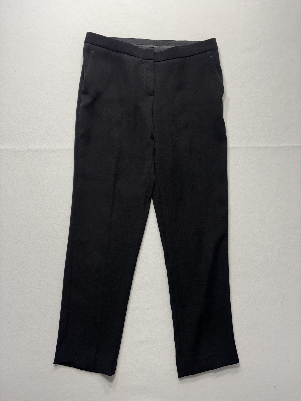 Theory Dress Pants Womens 6 Black Crepe Slim Ankle Lined Flat Front Work Career