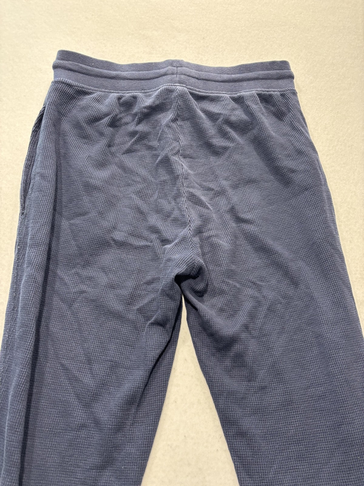 Tommy Hilfiger Lounge Pants Mens Small Blue Thermal Waffle Jogger Cuffed Logo